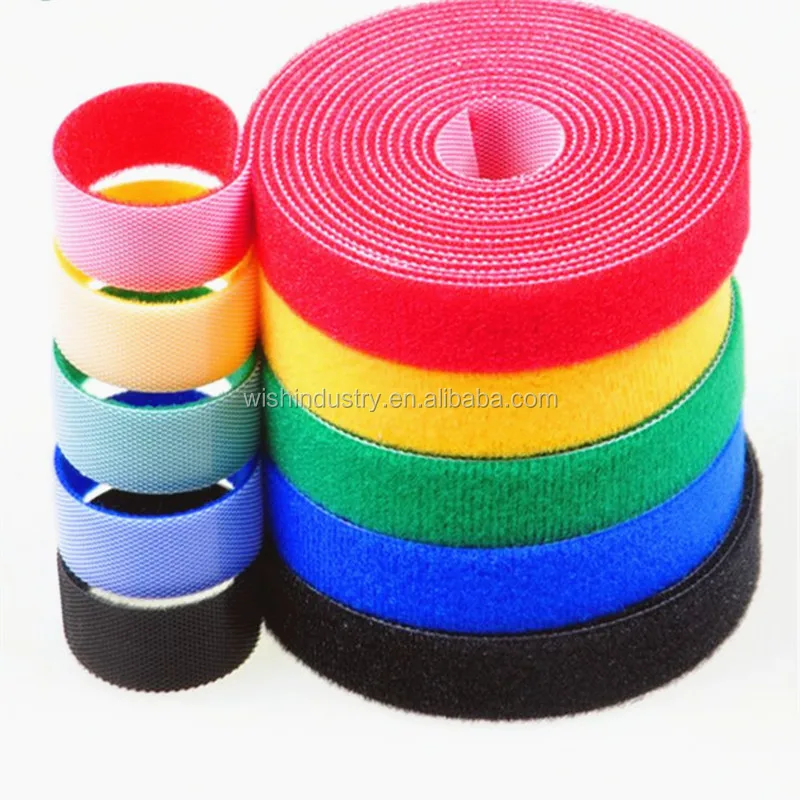 Durable Adhesive Fastener Tape Red Nylon Velcroes Fastener Cable Management Back To Back  Hook And Loop Tape