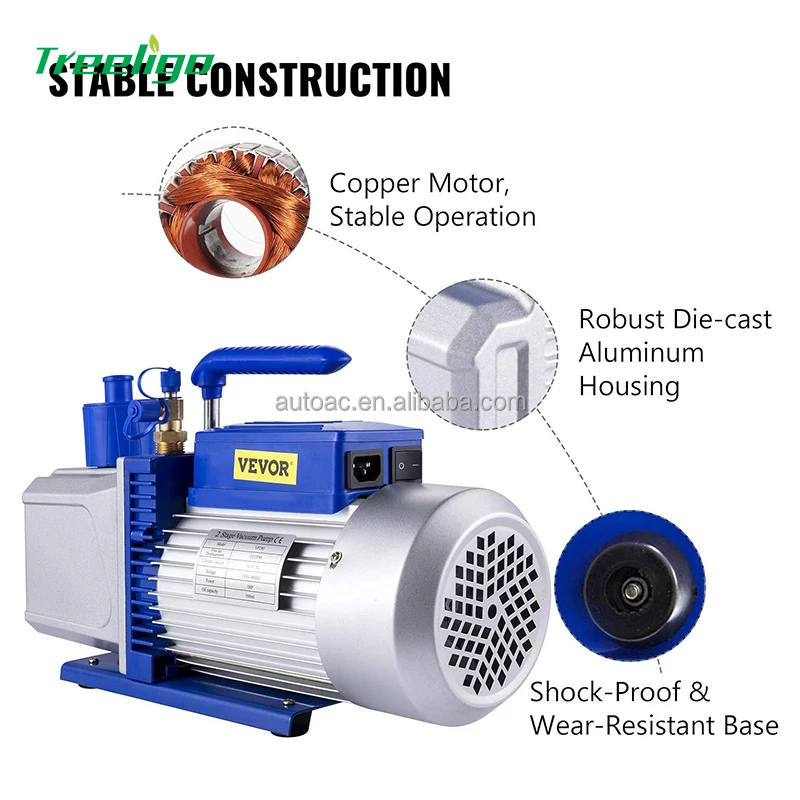 High HVAC Single Stage Dual Stage Price Mini Rotary Vane Air AC Vacuum Pump