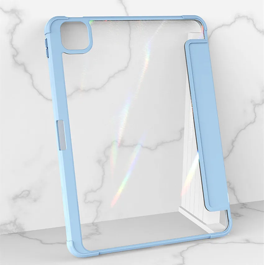 New Upgrade Soft Edge Acrylic Transparent Shell Stand Case Cover for iPad Pro 11 2021 2020 2018 Air4 Air5 10.9