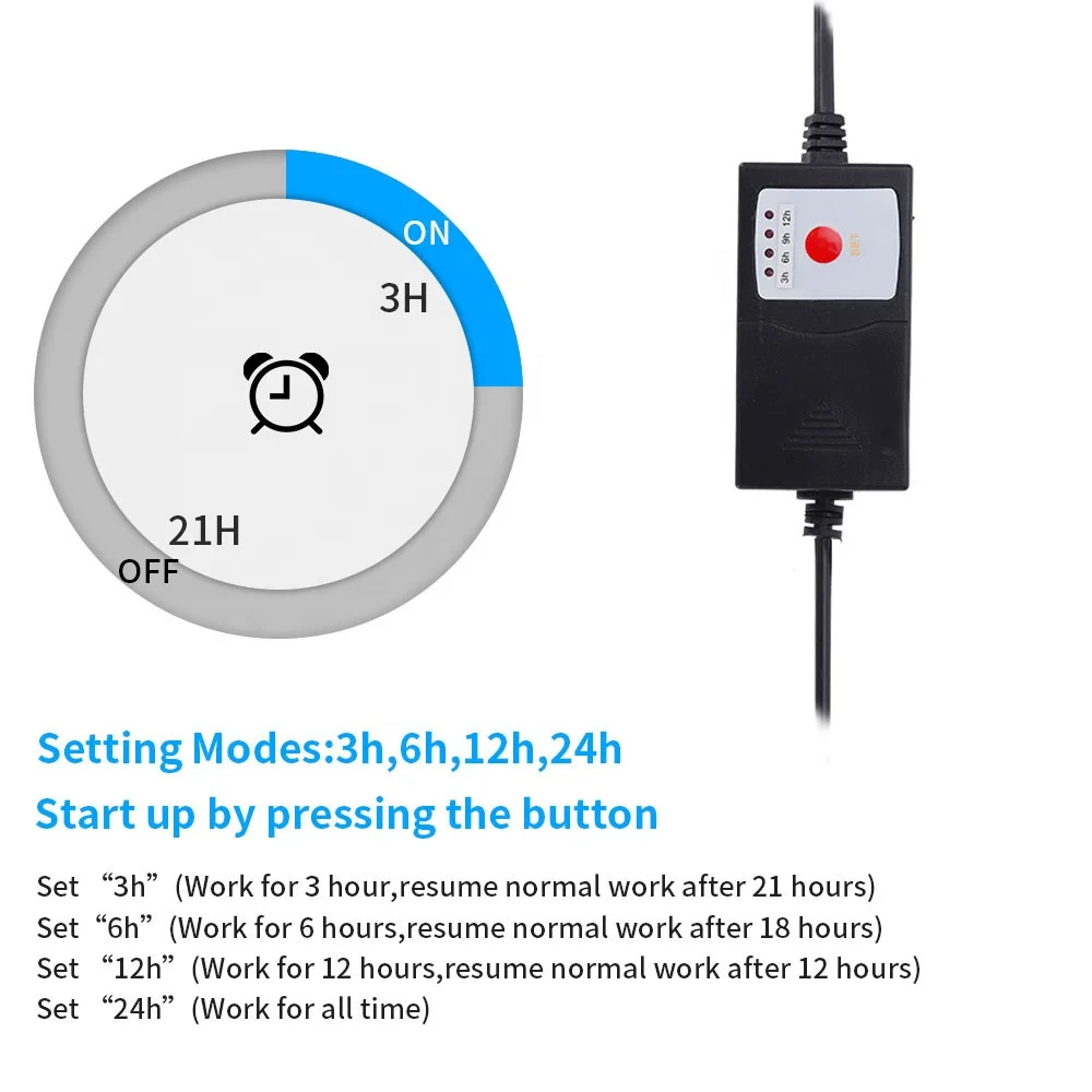UV Germicidal Lamp With Timer Fish Tank Submersible Sterilization Lamp Fish Pond Aquarium 5W UV Disinfection Lamp