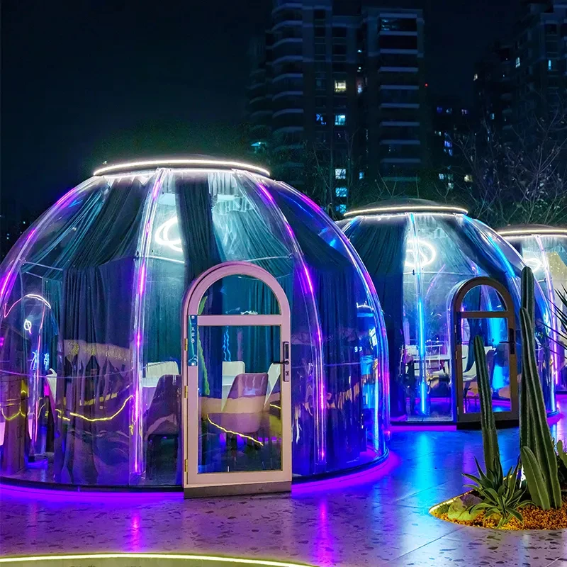 Luxury Dome Full Glass Cover Transparent Starry Sky Outdoor Bubble House for Camping Home