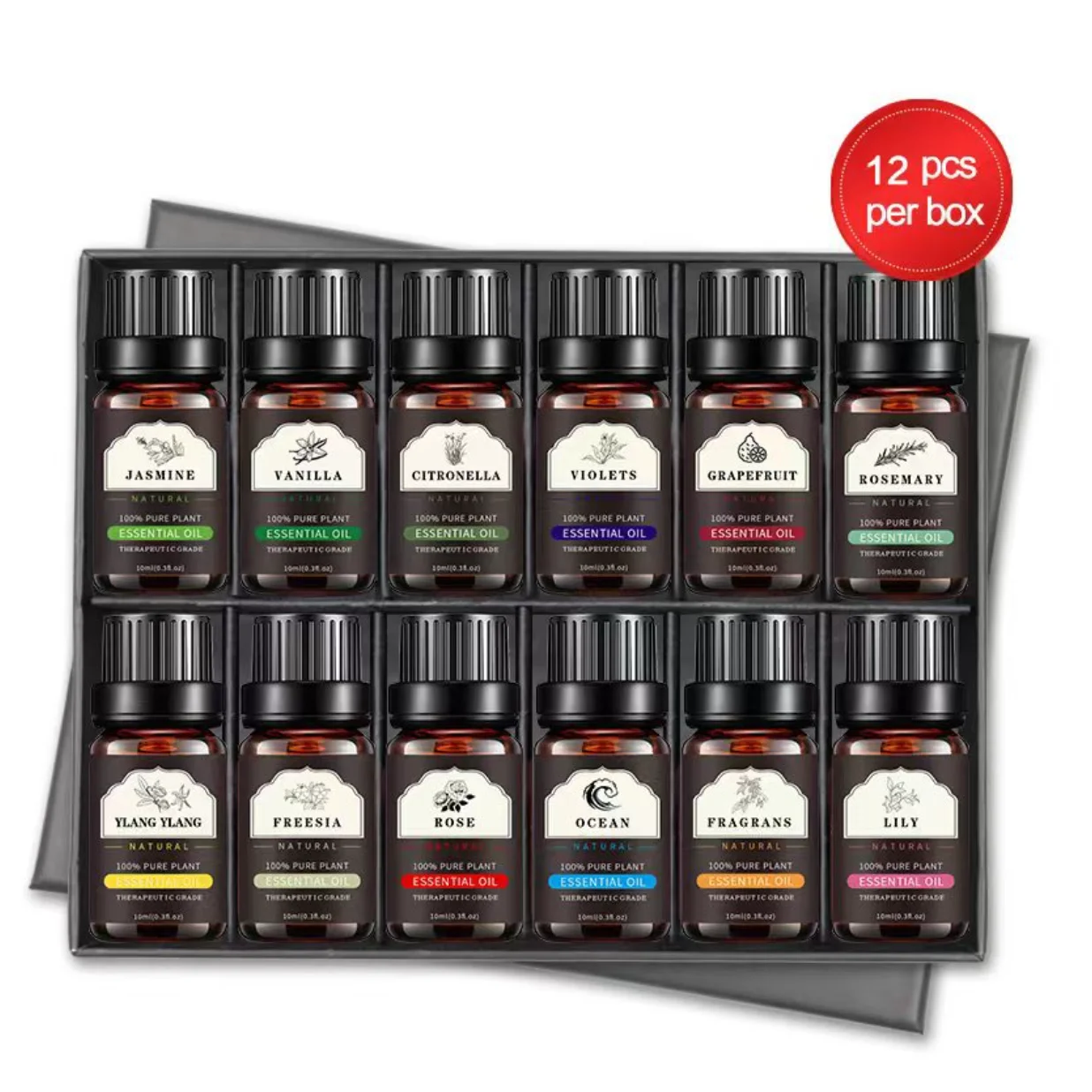 Ecological Manor 100% Organic Pure Tea Tree Sandalwood Lavender Essential Oil 10Ml Natural Gift Care