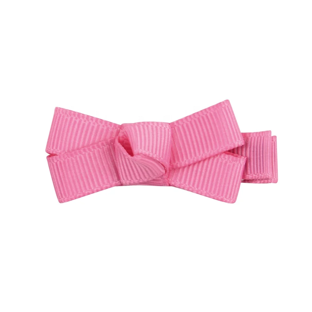 E-Magic hot sale baby girls hair bow with clip 2 inch snap soft fabric baby hair clip handmade mini ribbon bow for Infant