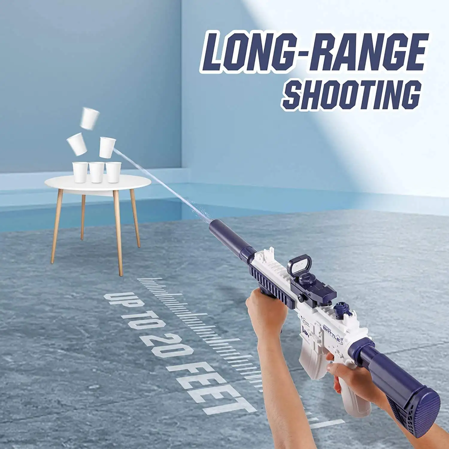 Electric Water Gun M416 Automatic Squirt Guns for Kids Powerful Water