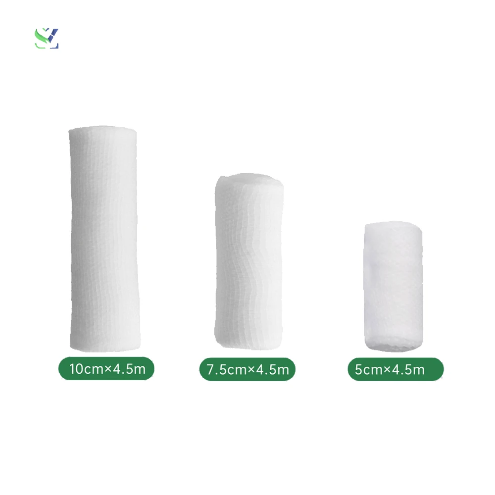 SZ cotton gauze roll bandage making custom size fluff-dried gauze bandage gauze roll