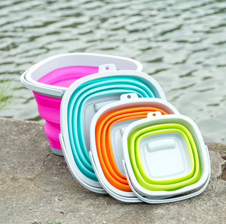 10 Liter Handle Plastic Square Collapsible Bucket for fishing