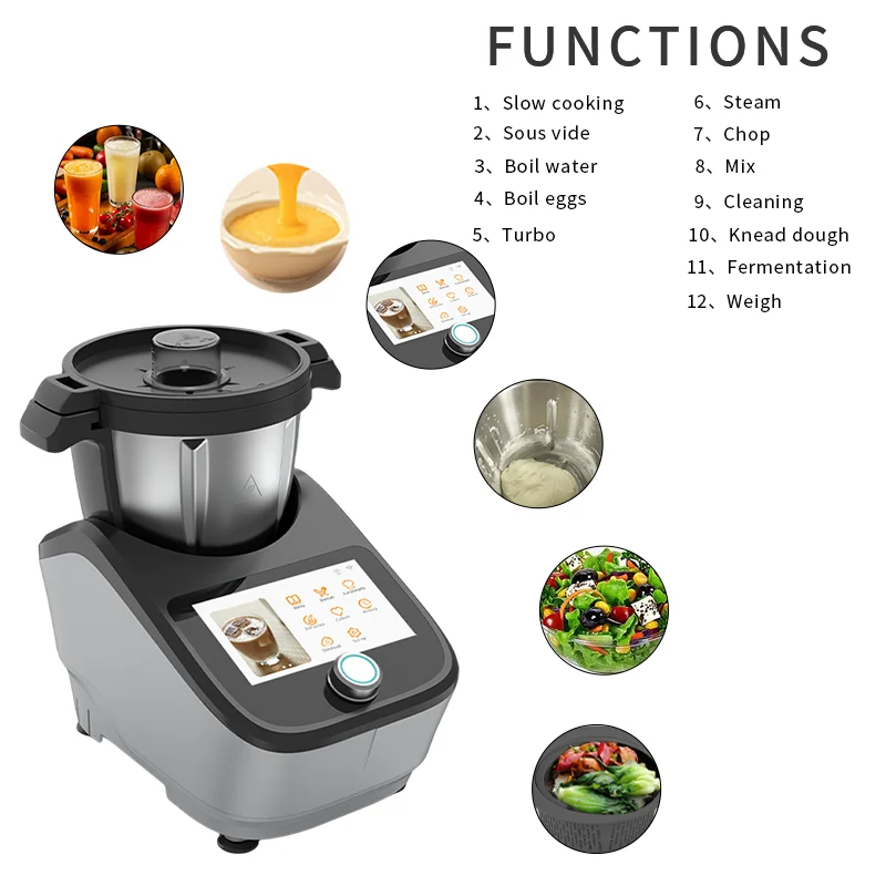 Multifunctional Smart Cooking Machine Touchscreen Recipe Database Home Chefs