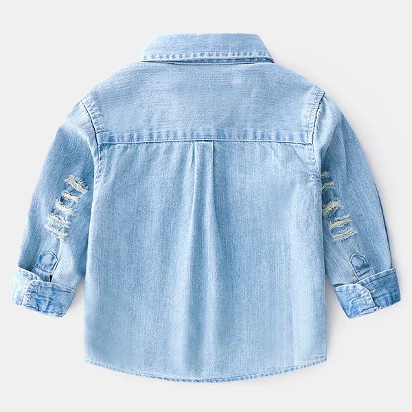 New Boys Spring White Washed Soft Denim Long-sleeved New Brand Name Shirt In Ali Express China