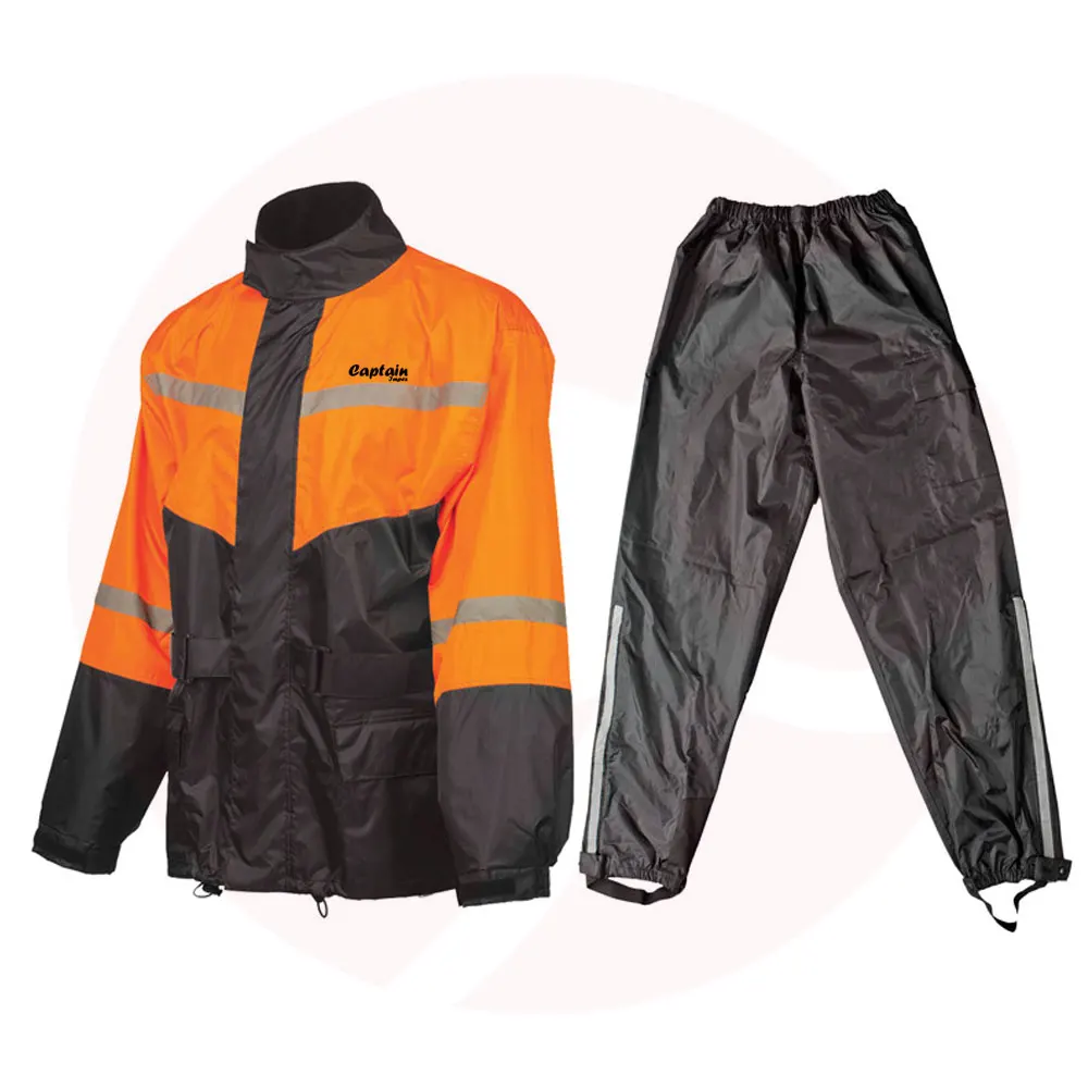 
Latest Design Black And Orange Color Motorbike Go Kart Racing Rain Suit Made With High Quality Polyester 