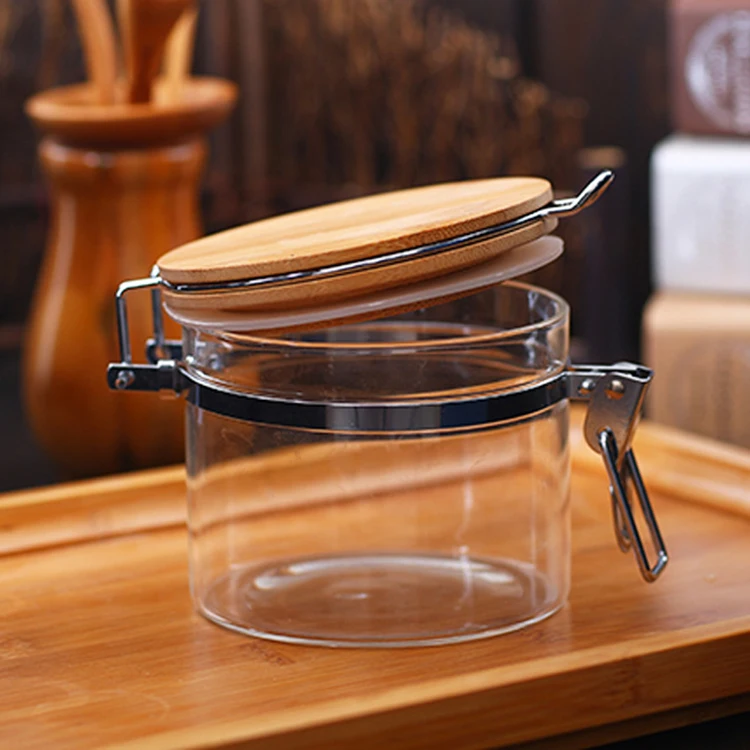 Most popular storage glass bottle cookie stash jar with lock