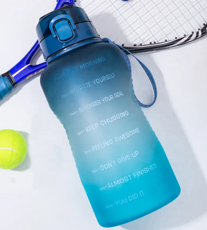 64oz мотивационные Фитнес Спортивная бутылка для воды с маркером времени и соломы большой широкий угол обзора рот Герметичный Прочный BPA бесплатно