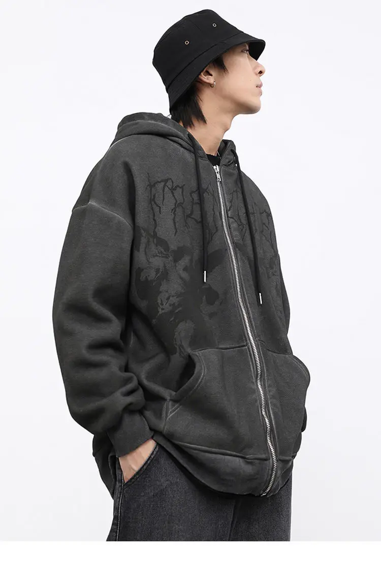 Men Women Long Sleeve Streetwear Oversize Sweatshirt Loose Sweat A Capuche Zipper Fashion Sublimated Hoodies With Zipper