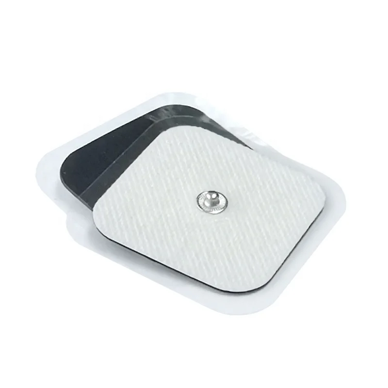 5*5cm tens snap electrode pads 3.5mm snap connector non woven fabric self adhesive electrode pads