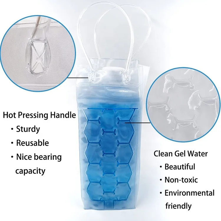 Ice Wine Bag Chiller Cooler Refrigerator Fridge Bottle Chiller for Red White Champagne Sparkling Gel Cooling Holder Freestanding