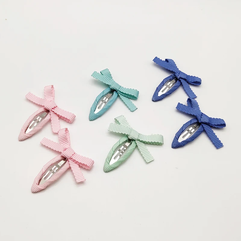 Song May Wholesale Custom Cheap Stylish Butterfly Hair Clip Kids Hair Duck Bow Clip Boutique Ribbon Accept Customized Logo Multi-color