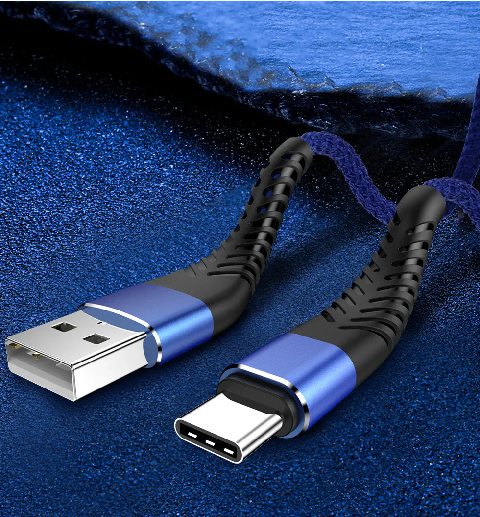 
Customize Fishbone 0.2m 1m 1.2m 1.5m 2m 3m Fast Charge Flexible Braided USB C 3.1 Type-C Data Cable Charger 