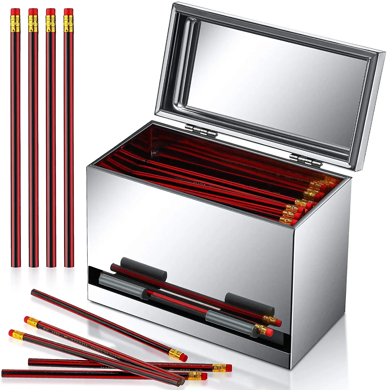 Green stainless steel pencil  dispenser and straw dispenser  for hot sale