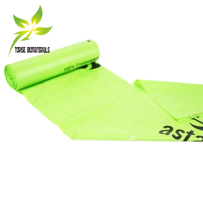 en13432 certified biodegradable and compostable corn starch flat top waste kitchen bags bin bag  refuse sacks