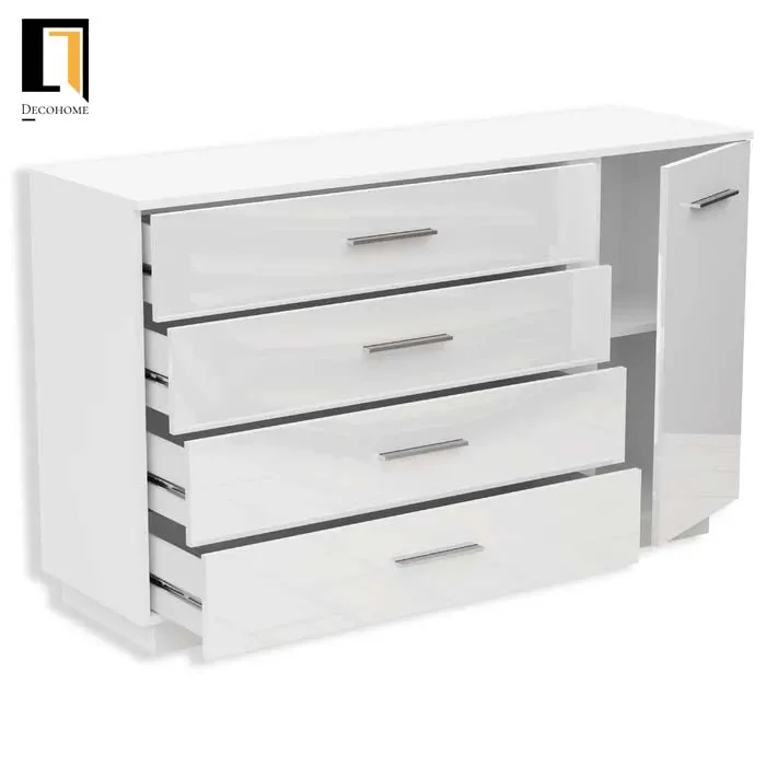 wholesale european luxury high gloss 4 drawers chest of drawers of bedroom
