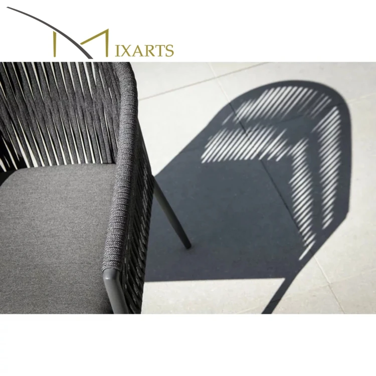 
garden furniture rattan patio wicker bamboo rope chairs hotel design aluminum dining chairs set 