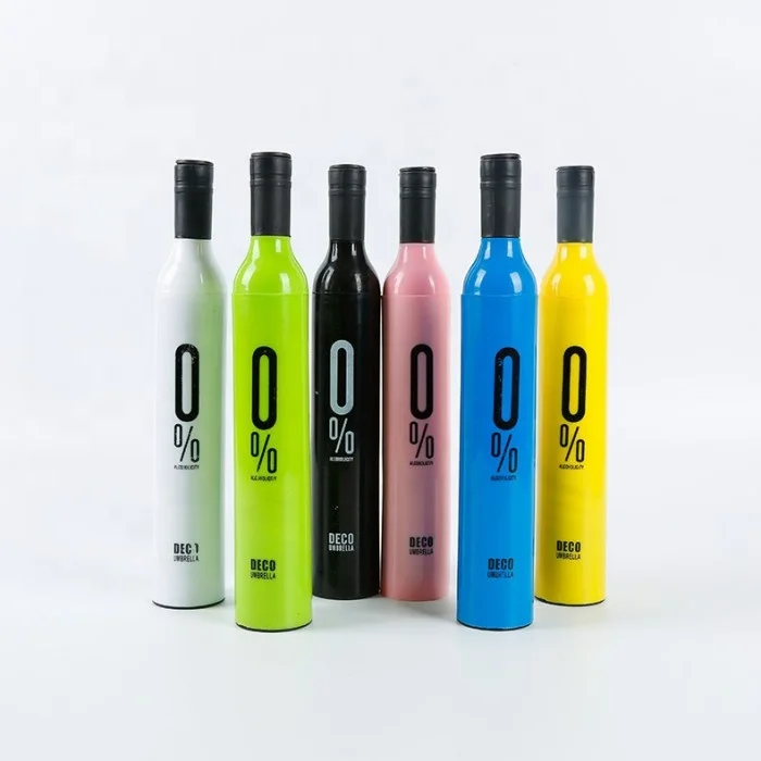 Hot Sale Promotion Cheap Wine Shape Bottle Umbrellas Bottle Umbrella for Business Gift with Custom Logo Printing Travel