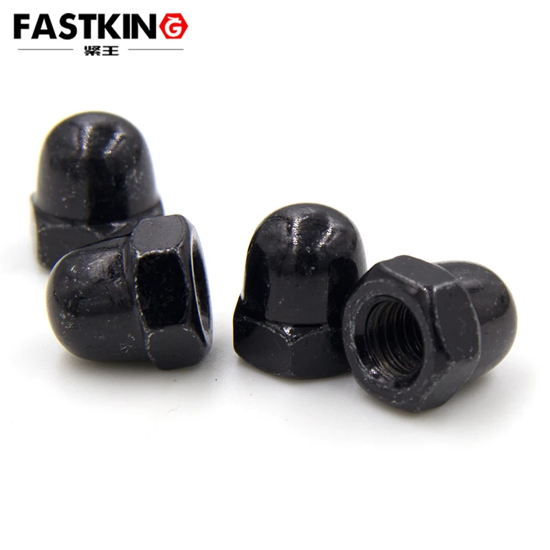 DIN1587 Black zinc acorn nut M6 carbon steel integrated cover mother ball head nut screw cap