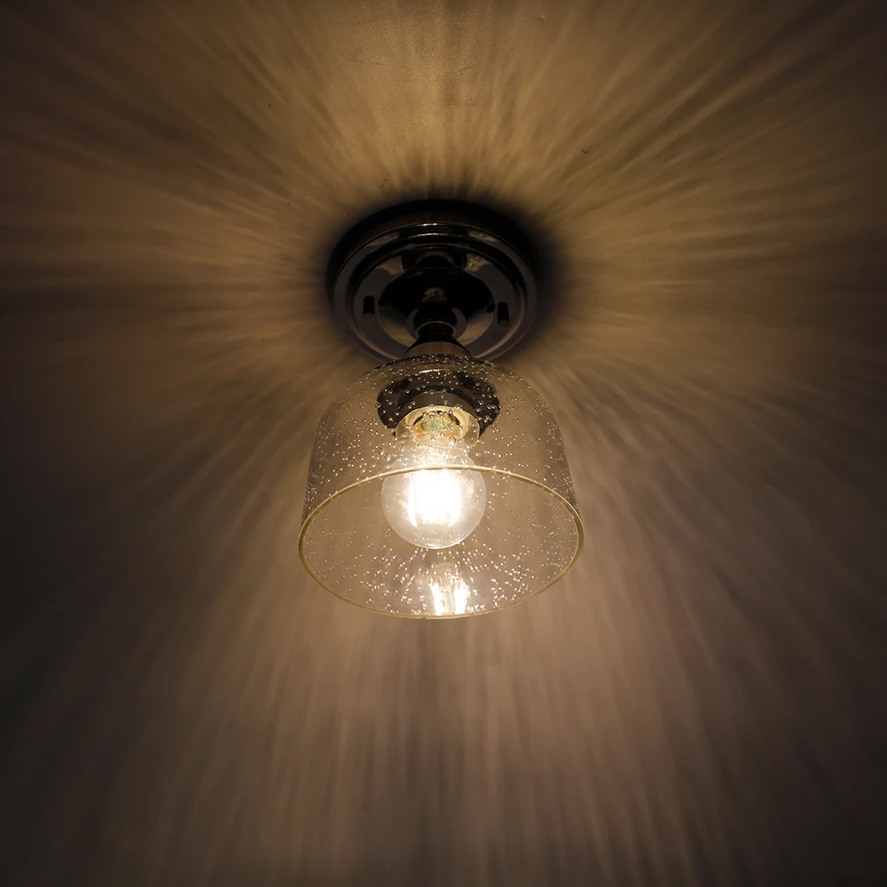 Small Flush Mount with Glass Shade Living Room Ceiling Lightings Brushed Nickel Cheap Flush Mount