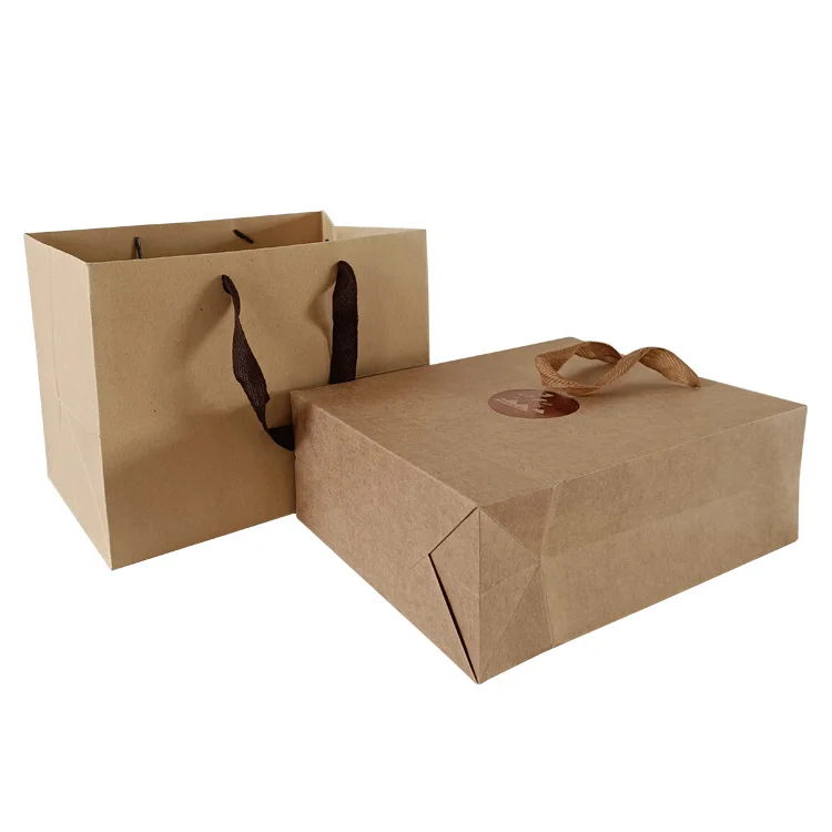 Factory price wholesale high quality printed kraft paper paper bag square paper bag