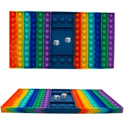 Amazon Release Stress Large Popping Game Board With Dice New Push Bubble Pad Popper Rainbow Chess Board Fidget Toy Games