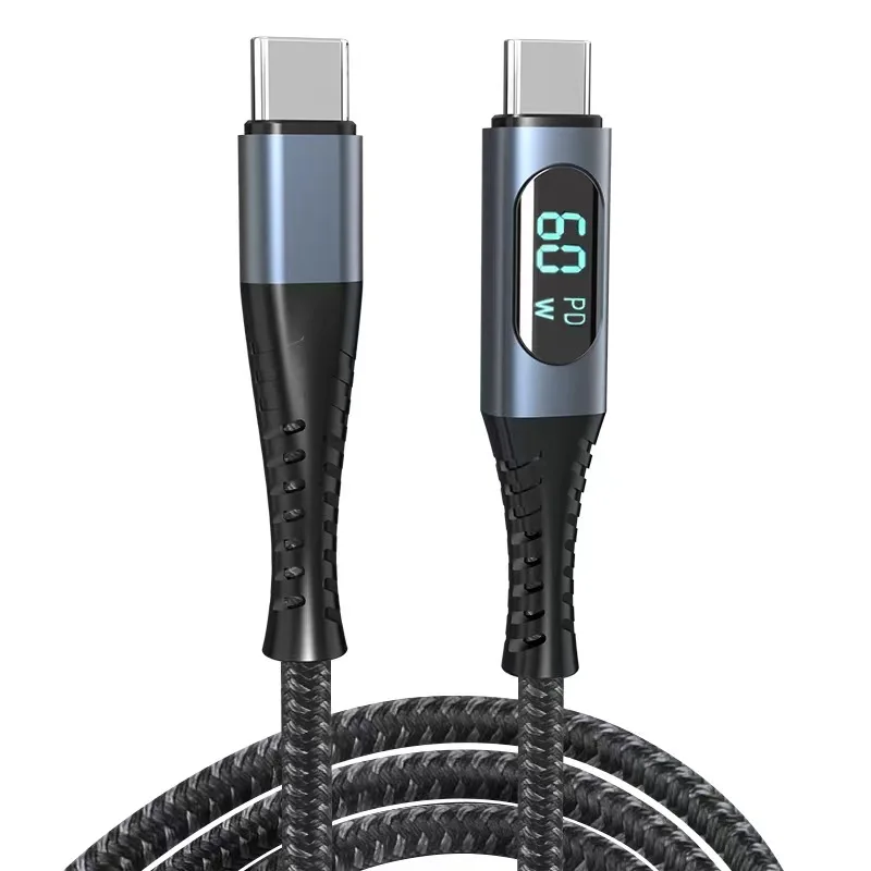 60 Pieces Original Type C-Data 20W  I Phone Originally 10 Foot 100W Led 10Gbps Nylon Type C Usb Cable To C For Iphone