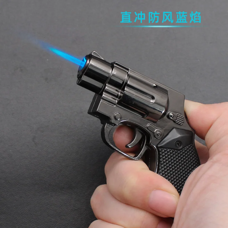 Холодная струйная горелка ветрозащитная регулируемая многоразовая Бутановая сигарная зажигалка подарки уличная Зажигалка в форме