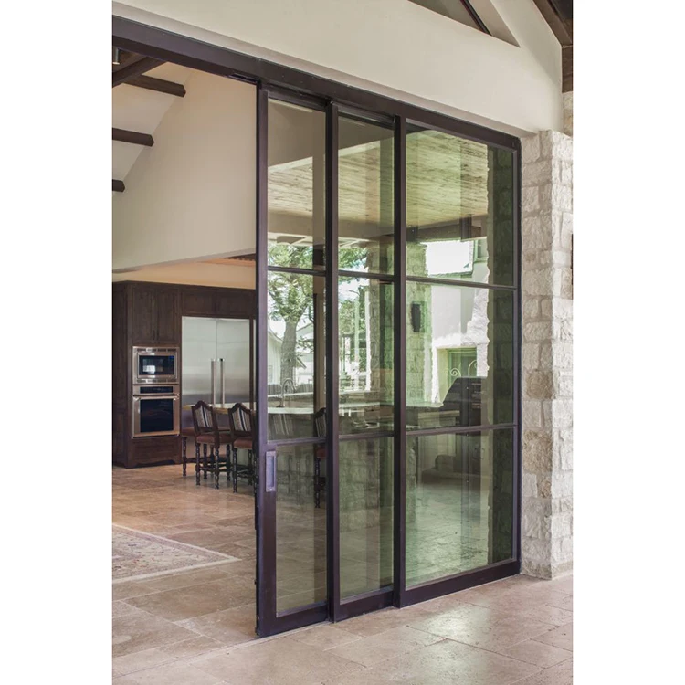 Hurricane Impact Large Slimline Sliding Glass Patio Doors with Retractable Screen