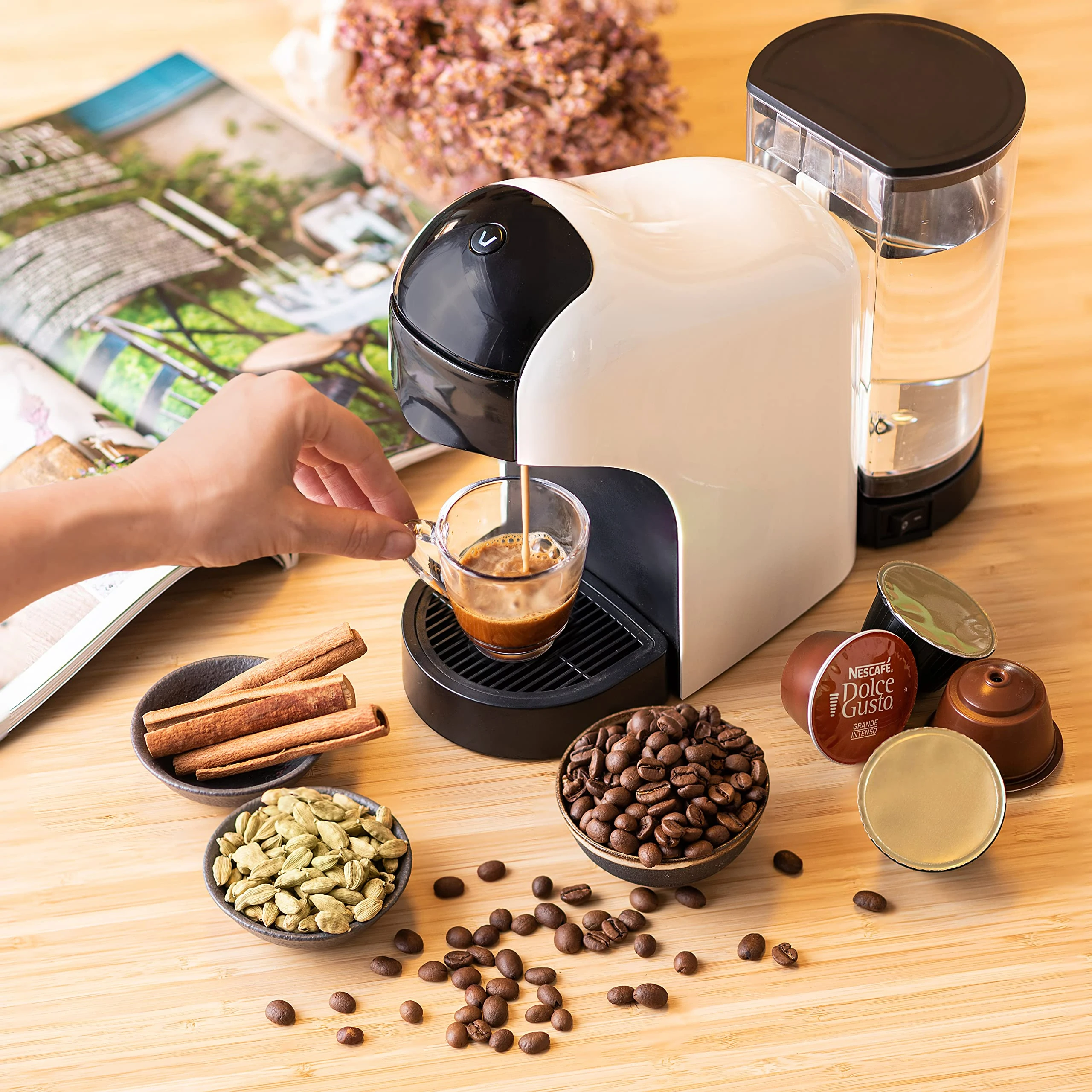 Custom Made 1450w 9 Bar Auto Smart Capsule Coffee Maker Portable Home Use Appliances Italian Coffee Making Machines