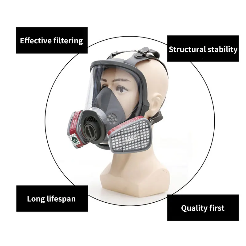 Factory gas mask KEM6200 full face  large field of view protective mask  respirator accessories full face mask