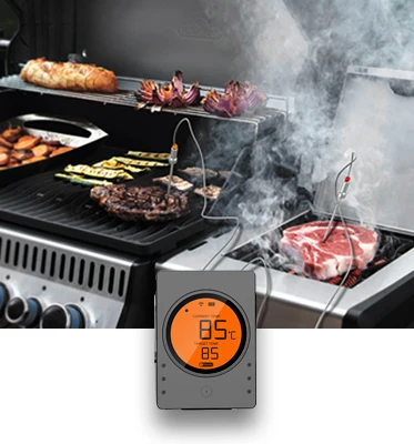 Hypersynes New High Digital Temperature Gauge BBQ Thermometer With Clock  Pro1