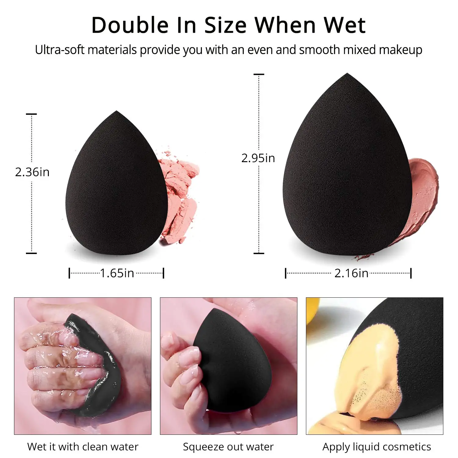 Free Sample Soft Vegan Makeup Sponge Beauty Blending belleza accesorios Dry Wet Use Foundation Cushion puff