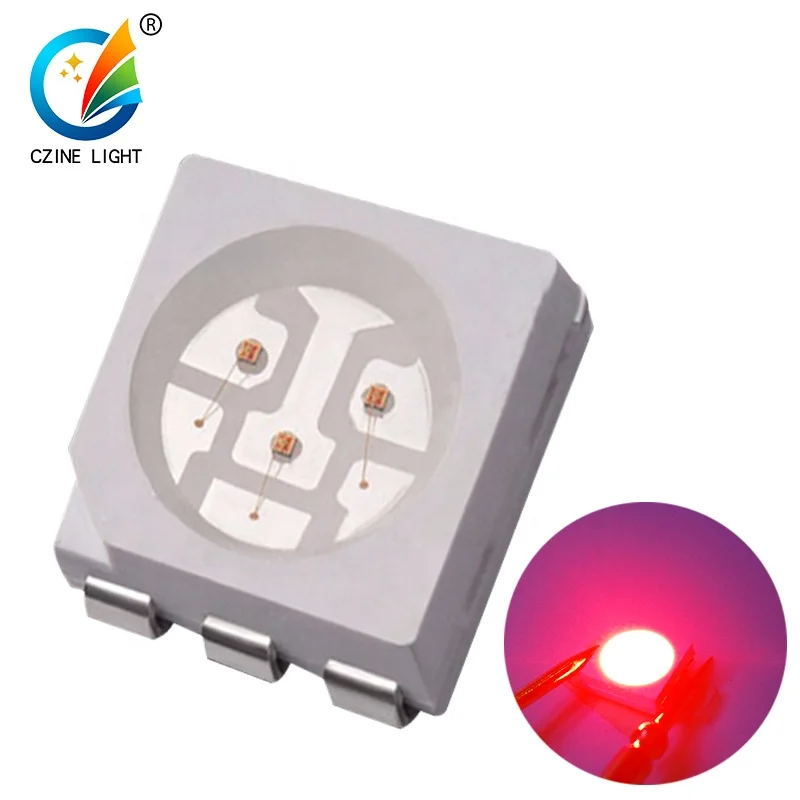 5050 красный 660нм 6 контактов 3 чипа 2,0-2,4 В светодиодный smd красный диод высокой яркости чип SMD для