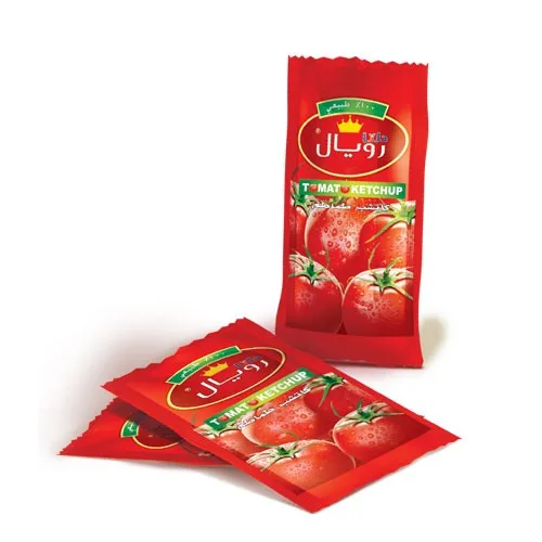 Ketchup tomates auto packaging film roll printed custom food grade sachets tomato souce plastic pet lamination package bag