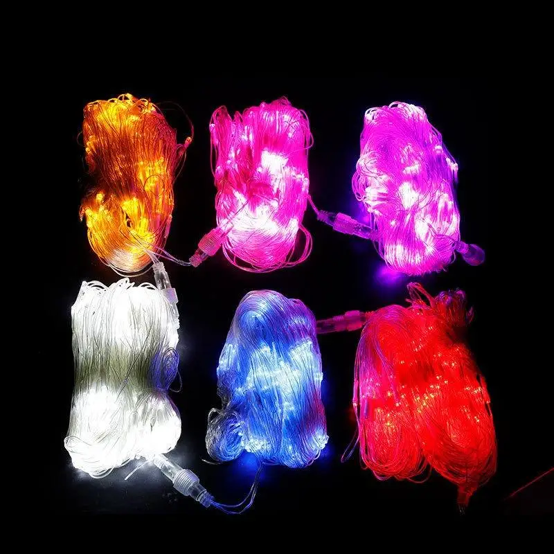 Waterproof Fishing Net Lamp 200 LED Outdoor Star Lights Factory Spot Christmas Holiday Decoration for Project Lighting
