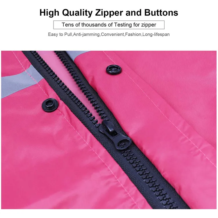 Hooded Rain Jacket for Adults Waterproof Reusable Plastic Central Raincoat Vinyl  Rainwear