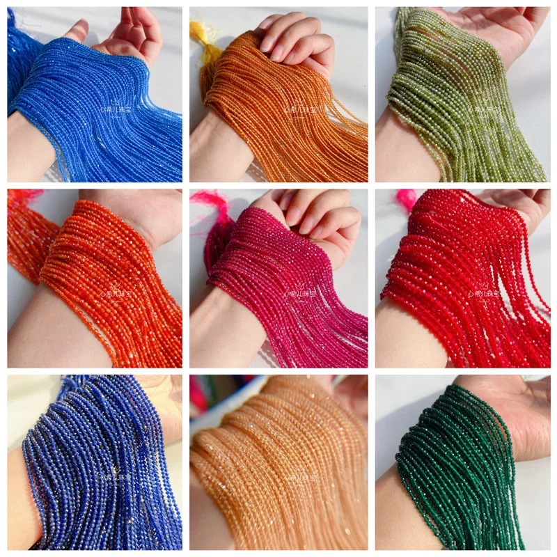 low price Ruby sapphire emerald garnet tourmaline Faceted stone Beads Loose 2mm 3mm 4mm Strand Beads