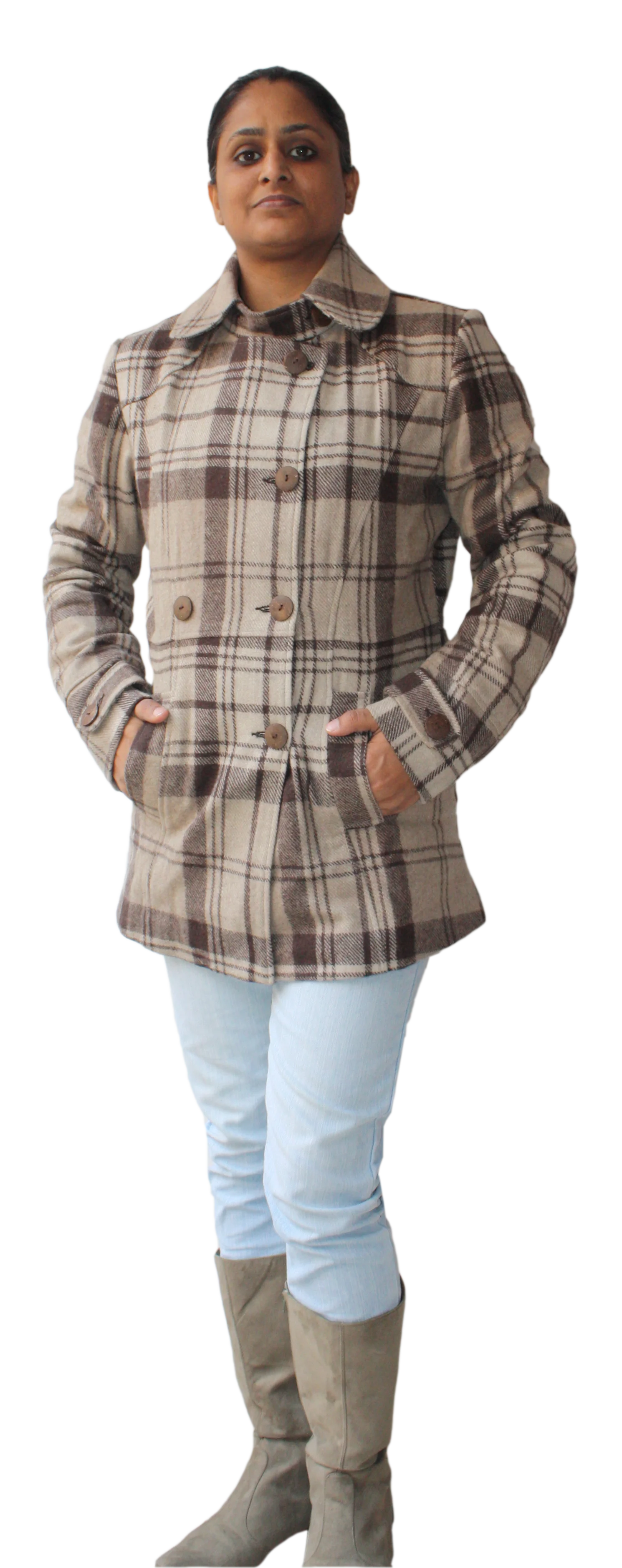 Eli Woolen Coat Set of 2 Recycled Wool for Mom and Kid Winter Down-Filled Smart and Warm Woolen Clothing for Girls