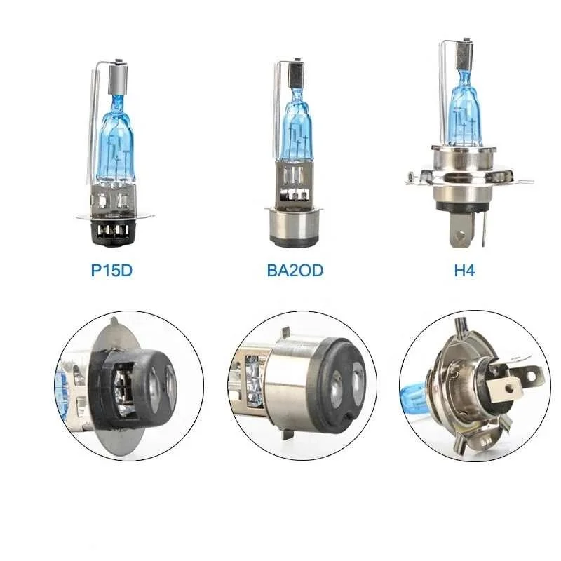 Scoote Car Auto Lamp For Cafe Racer New Super Bright Xenon H4 P15D Motorcycle Headlight Bulbs Halogen