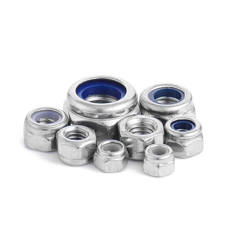 DIN985 нержавеющая сталь 304 M2 M3 M4 M5 M6 M8 M10 M12 M16 M18 M20 самоблокирующаяся гайка Шестигранная нейлоновая фиксирующая гайка
