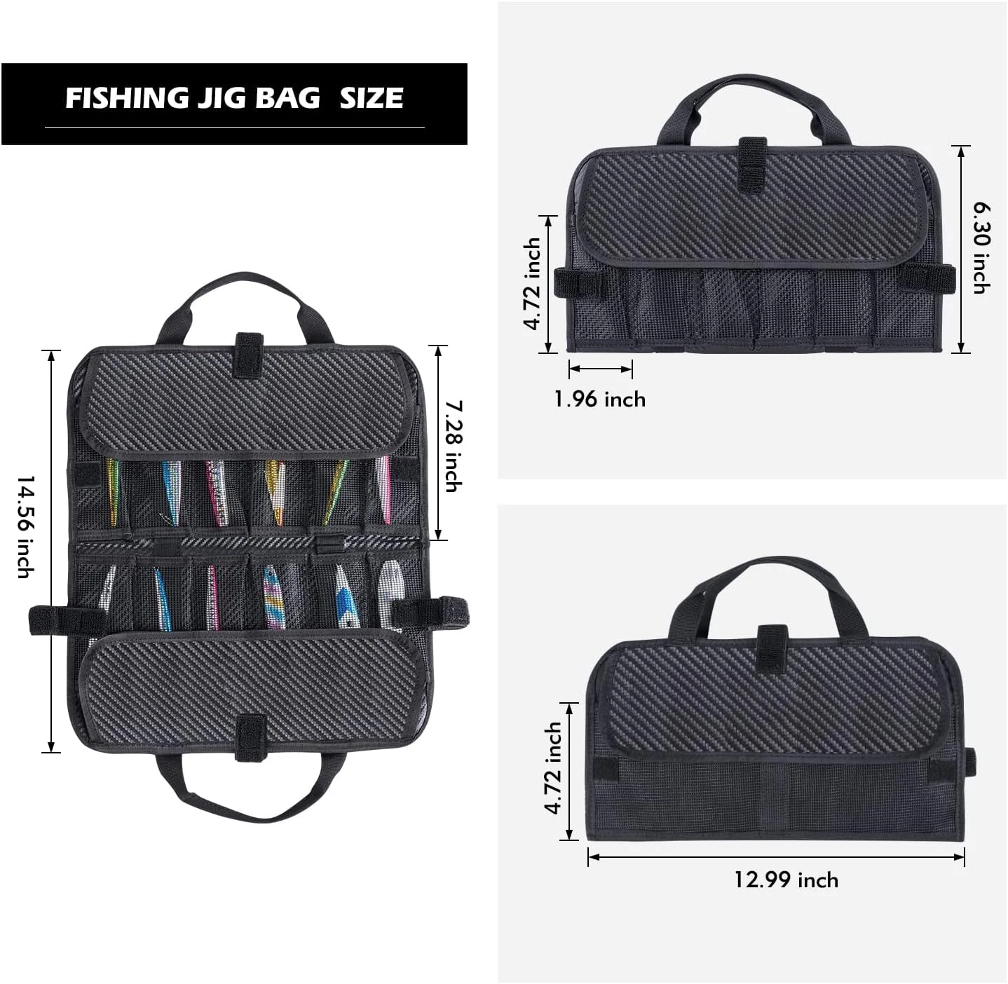 Large Side Entry Fishing Lures Jigs Storage Bag Fishing Tackle Lure Bag for Artificial Bait