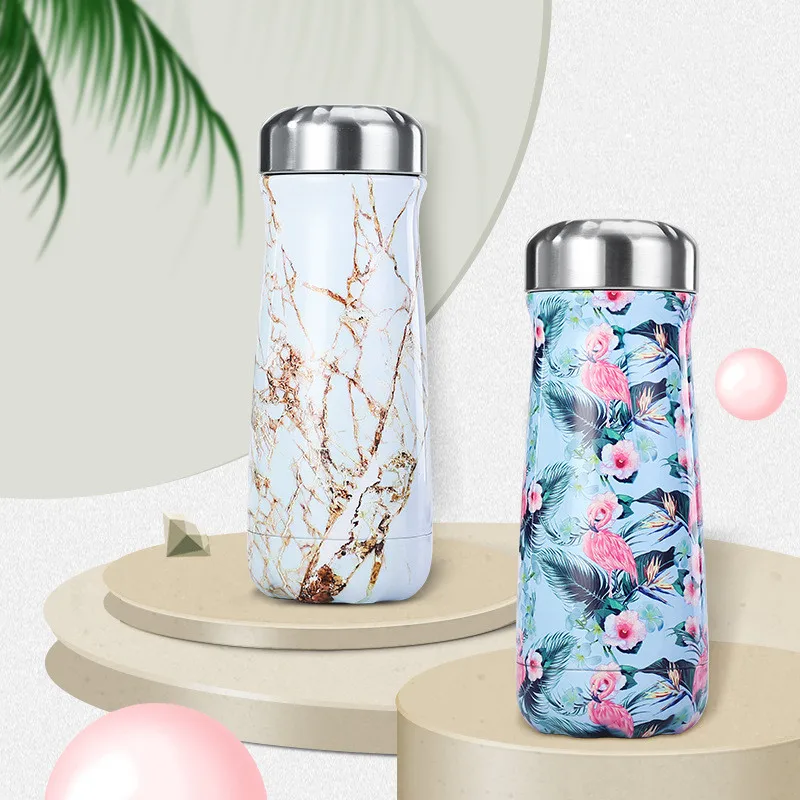 2024 New Fancy Coating Pattern Stainless Steel Double Wall Bottle Water Flask Thermos Flask