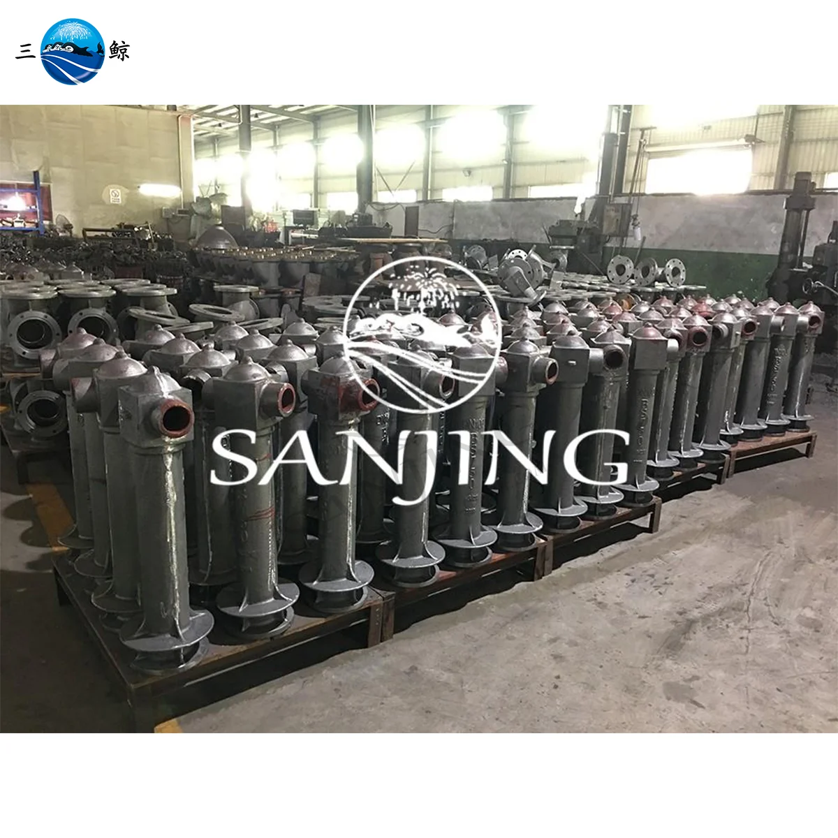 SANJING Two Way Brass Outlet Landing Valve  Wet Pillar Hydrant BS750 Fire Hydrant