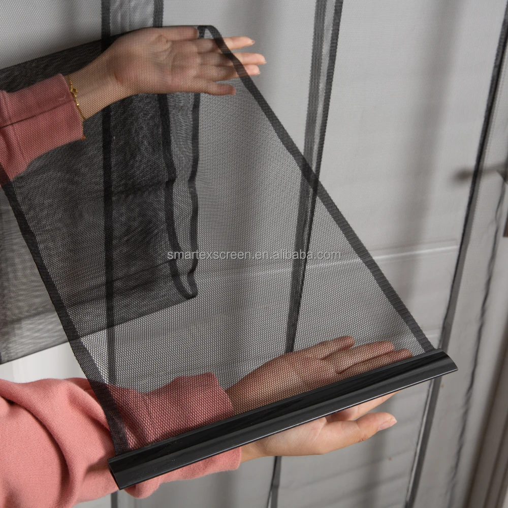 Factory price anti-mosquito slat curtain door invisible four pieces polyester living room door curtain