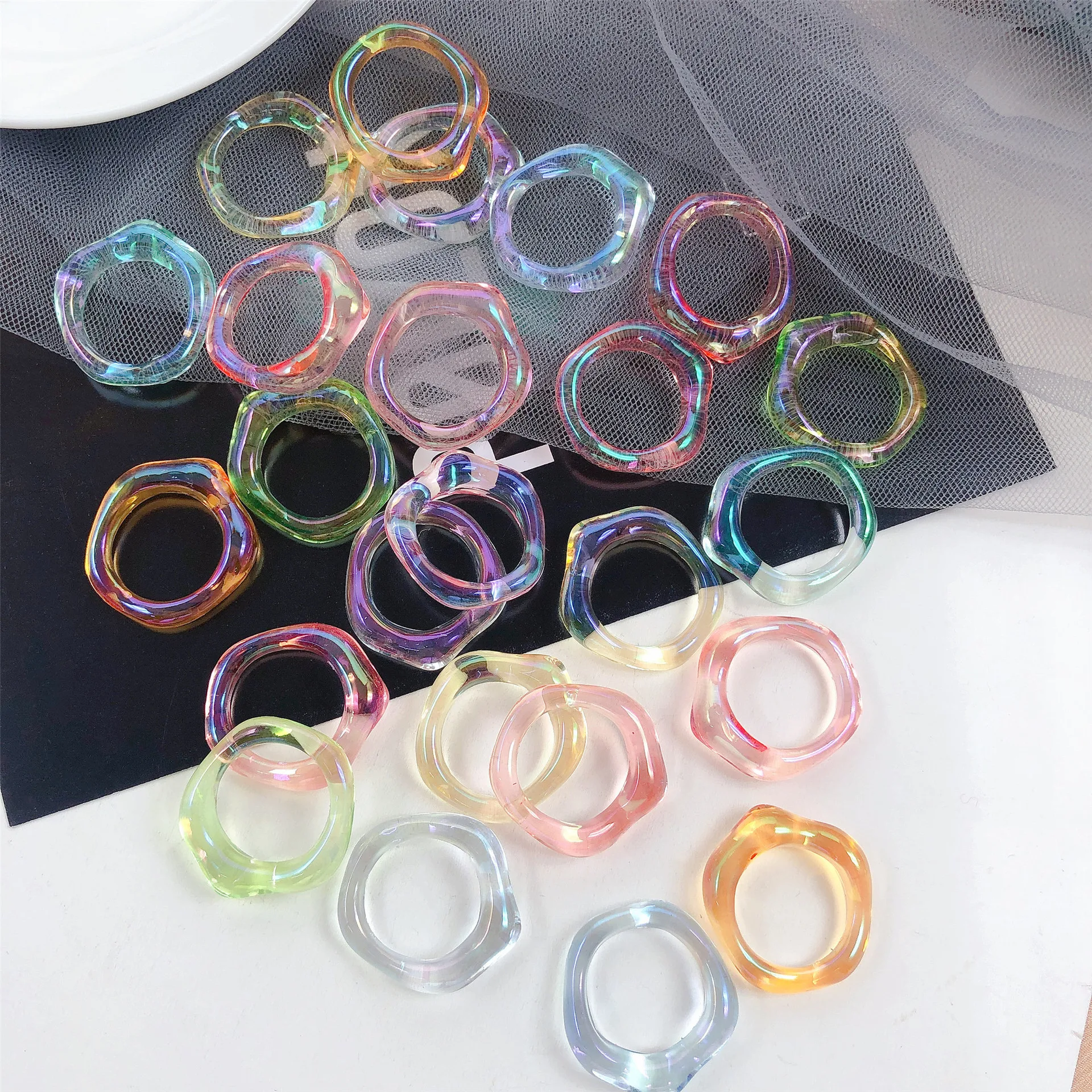Resin underwear Garment accessory DIY colorful irregular bikini connector rings bra O ring belt slider hook buckle for swimwear