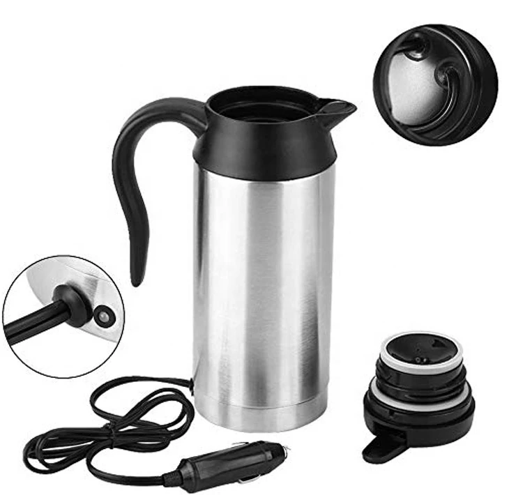 Car kettle 12V&24V stainless steel car electric kettle heating insulation car cup travel pot Thermos Hot Cup